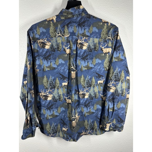 Cabela's Other - Cabelas Mens Elk Forest Landscape Button Up Shirt L G